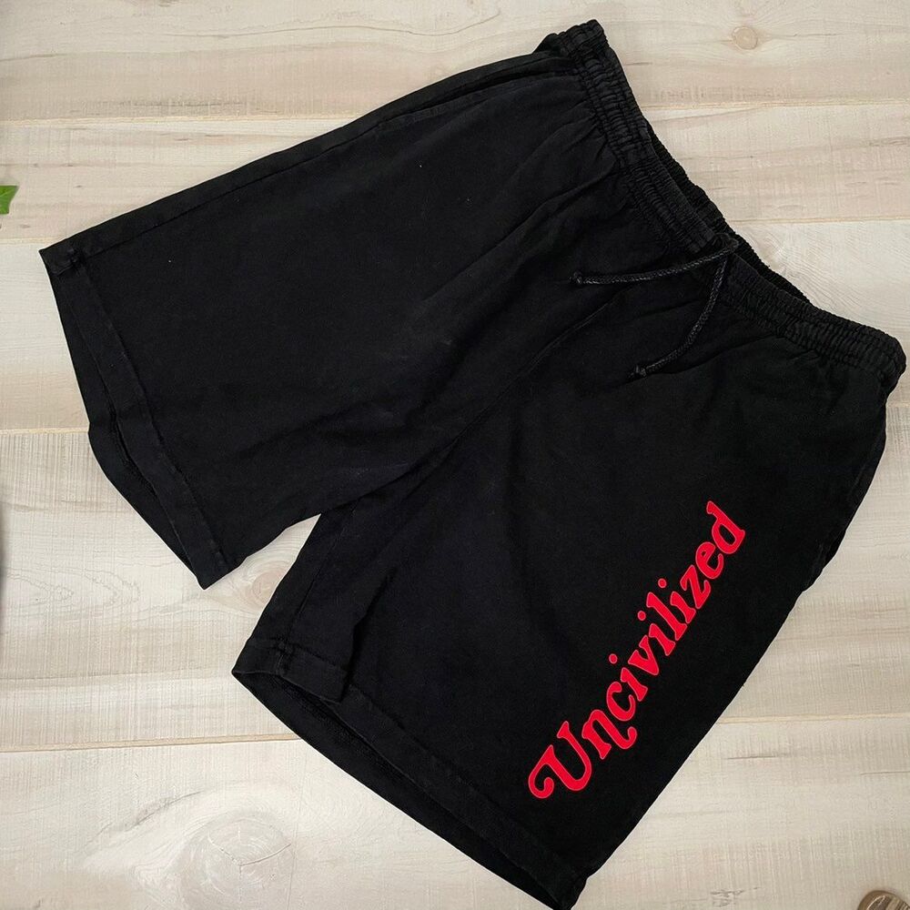 Uncivilized Los Angeles Apparel Streetwear Drawstring Athletic Shorts Size L
